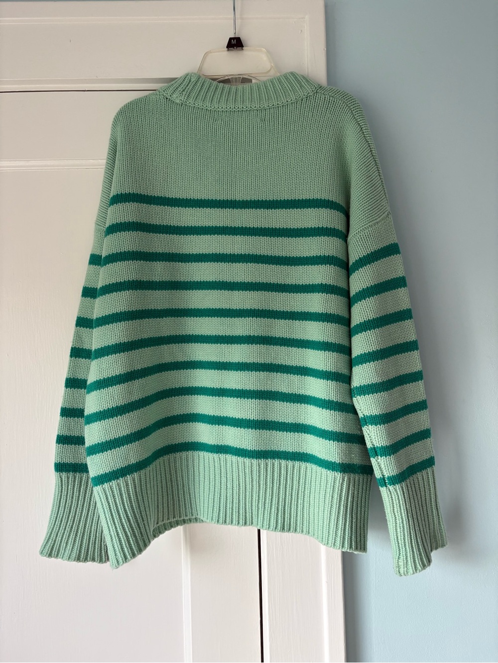 La Ligne "Marin" Wool Cashmere Sweater Rare Mint/Emerald Green Preppy Coastal - Picture 5 of 5